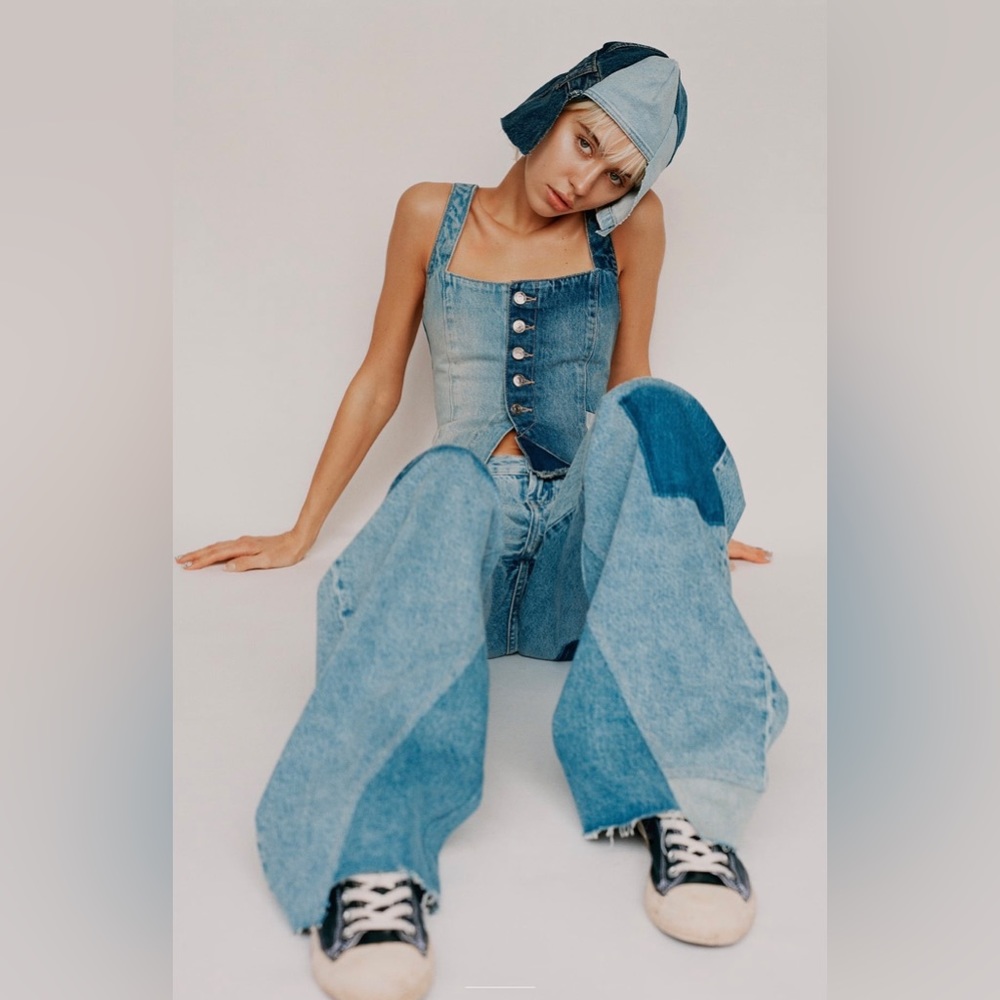 ZARA patchwork TRF boyfriend jeans